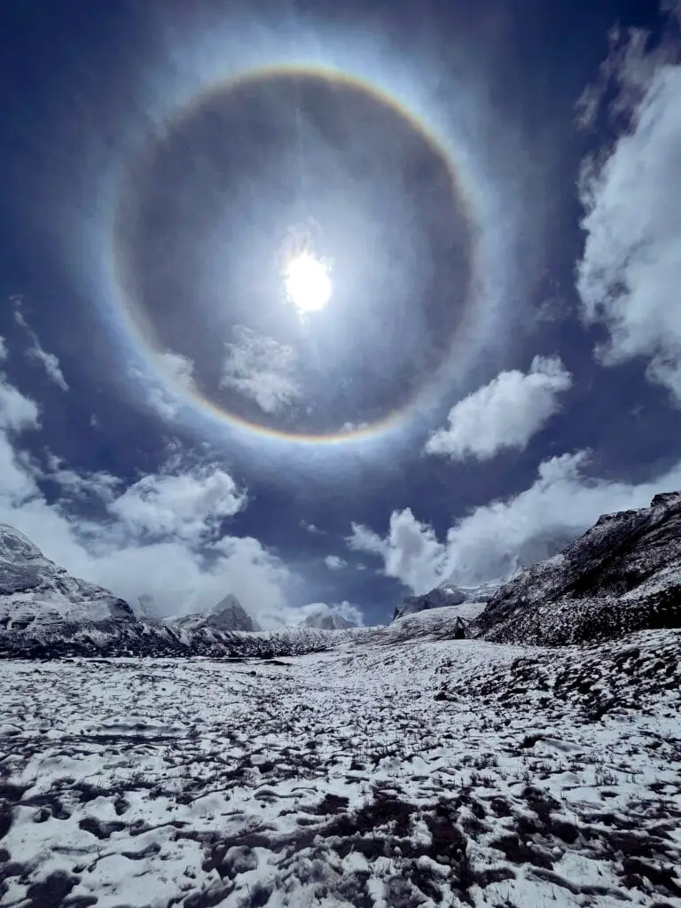 Sun Halo at High-altitude (Himlung Base Camp) Nar-Phu Trek